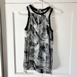 Helmut Lang marble print sleeveless silk top XS